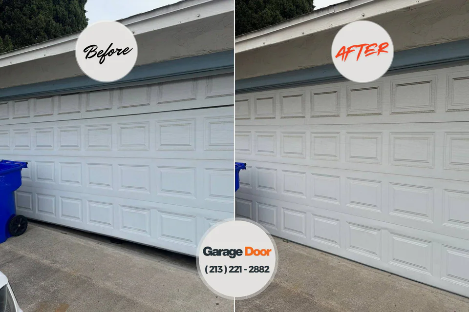 Before and after: garage door repair Gamerco, NM
